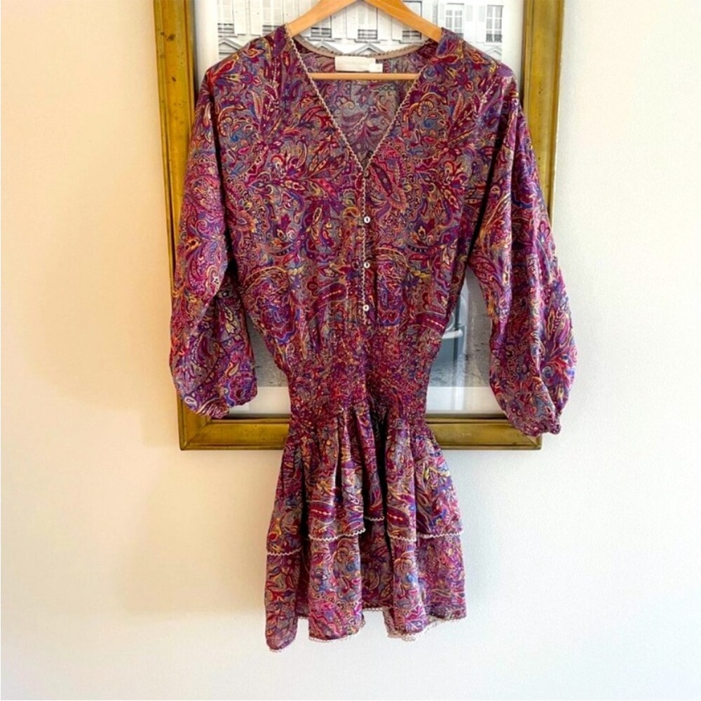 Zimmerman Smocked Paisley Mini dress Size 0